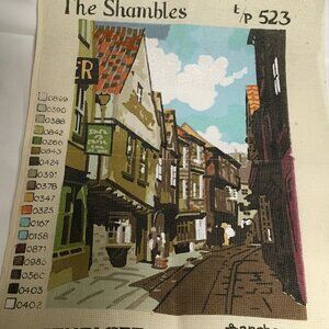The Shambles 23 x 18" Needlepoint Canvas 10 Count Coats Anchor E/P 523